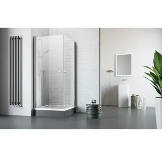 Corniche Eckdusche Light  (L x B x H: 80 x 80 x 190 cm, Unbeschichtet, Silber, Glasstärke: 5 mm)