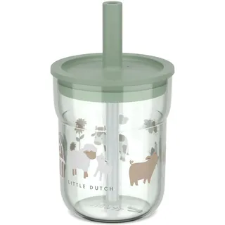 Mepal - Kinderbecher mit Strohhalm Mio Little Dutch - Flexibler Deckel mit insektensicherem Strohhalm - Geeignet für alle Arten von Flüssigkeiten - Verschüttet nicht - 250 ml - Little Farm