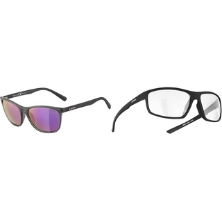 ALPINA JAIDA - Verspiegelte und Bruchsichere Sonnenbrille & DEFEY - Verspiegelte und Bruchsichere Sport- & Fahrradbrille Mit 100% UV-Schutz Für Erwachsene, black matt, One Size