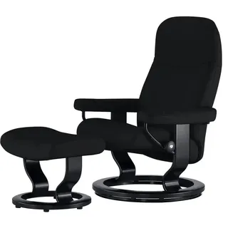 Stressless Relaxsessel mit Hocker  Consul , schwarz , Maße (cm): B: 76 H: 100 T: 71.0
