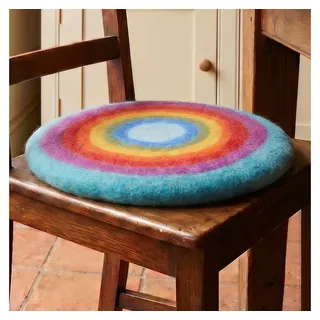 Guru-Shop Meditationskissen Dicke Filz Stuhlauflage, Sitzkissen,.. bunt