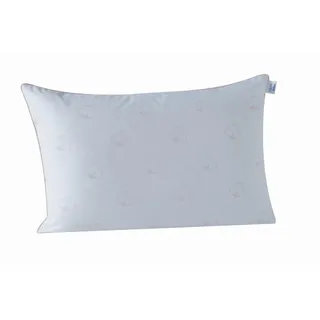Yatas Kopfkissen, Weiß, Textil, Blätter, Füllung: Baumwollfüllung, 40x80x5 cm, Oeko-Tex® Standard 100, Made in Turkey, feuchtigkeitsregulierend, weich und anschmiegsam, formstabil, für alle Schlafpositionen geeignet, atmungsaktiv, Schlaftextilien, Kopfkissen & Nackenkissen, Kopfkissen