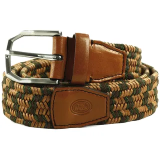 THE BRIDGE Gürtel Brunelleschi Braided Man Belt W110 Cognac / Cipresso / Castagna-Rut. White
