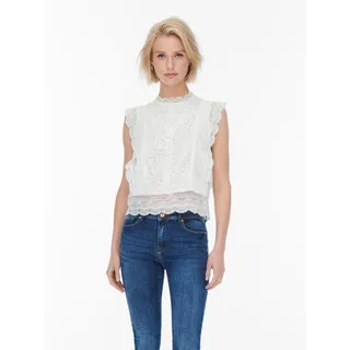 Only Damen ONLKARO LACE Top WVN, Cloud Dancer, XL