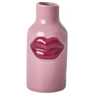 Rice Keramik Vase Kussmund Pink Blumenvase 6,5 x 14 cm Wohndekoration Farbig Keramikvase Dekoration Deko Wohnaccessoire