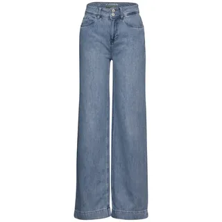 STREET ONE Damen A377996 Jeans Wide Leg, Light Blue Washed, 31W / 30L