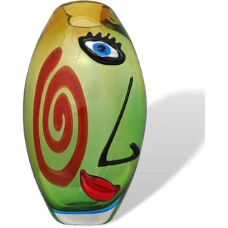 aubaho Glasvase Tischvase Gesicht Moderne Kunst im Murano-Antik-Stil Vase Glas Abstrakt
