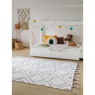 benuta Kinderteppich Matheo, rechteckig, Höhe: 6 mm, Kunstfaser, Berber, Ethno-Style, Wohnzimmer lila 160 cm x 230 cm x 6 mm