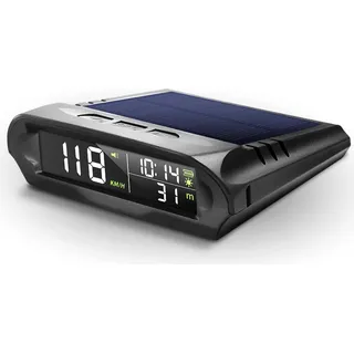 Aumotop Kabelloses Head-up-display, Solar-gps, Digitaler Tachometer mit Lcd-bildschirm, Geschwindigkeitsüberschreitungsalarm, Km/h/mph-anzeige, Zeit/höhe/temperatur/geschwindigkeit.