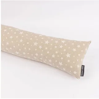 SCHÖNER LEBEN. Zugluftstopper Zugluftstopper Basic Star Sterne im Leinenlook natur weiß div Größen, handmade beige 15 cm x 100 cm x 15 cm