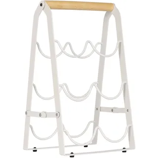 ONVAYA® Weinregal aus Metall | Weiß | Weinständer schmal | Flaschenregal stehend & klappbar | Weinflaschenhalter für 6 Flaschen | Weinhalter für Wohnzimmer & Küche