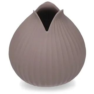 H&H Arborea Vase mit Einer Blume aus Porzellan in Altrosa – Elegante runde Form – Größe 10 x 10 cm – modernes Design für die Dekoration von Haus und Tisch