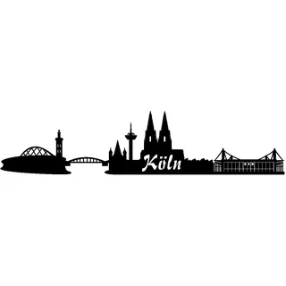 Samunshi® Wandtattoo Köln + Stadion Skyline Wandaufkleber Wandsticker viele Farben und Größen sofort lieferbar 190 x 42cm schwarz