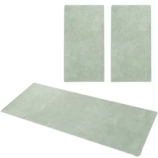 OTTO home Hochflor-Bettumrandung OTTO HOME "Microfaser Teppich Magong, besonders weich, sehr feiner Flor" Gr. 14, grün (pastellgrün), H:25mm, Obermaterial: 100% Polyester, Bettumrandungen, uni, einfarbiger Bettvorleger, Läufer-Set, Schlafzimmer, Kinderzimmer