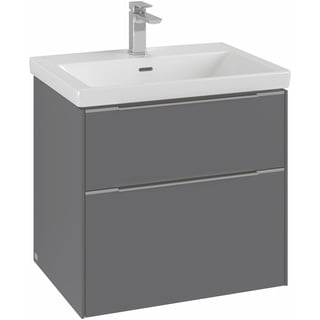 Villeroy & Boch Waschtischunterschrank „Subway 3.0“ für Schrankwaschtisch 62,2 × 57,6 × 47,8 × 47,8 cm in 2 Auszüge, Waschbecken mittig, mittig