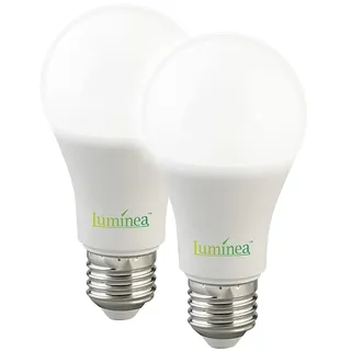 Luminea 2er-Set LED-Lampen mit Dämmerungssensor, E27, 11 W, 1.050 lm, weiß
