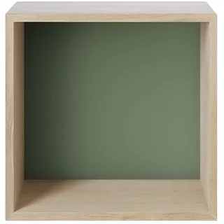Muuto Mini Stacked Regalsystem 40 x 40 x 40 cm Helle Eiche / Gedämpftes Grün