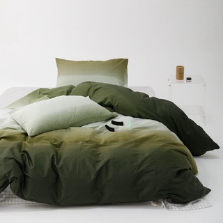 Lanqinglv Bettwäsche 135x200cm Dunkelgrün Olivgrün Farbverlauf Wende Bettwäsche Grün aus Mikrofaser,Weiche Bettbezug und 1 Kissenbezug mit Reißverschluss