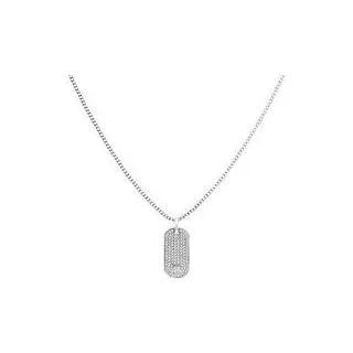 Gravurkette für Damen aus Edelstahl mit Kristallen