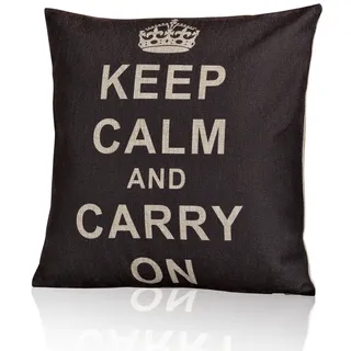 Designerkissen Sitzbankkissen Shabby Spruch Keep Calm Füllkissen Polster Vintage