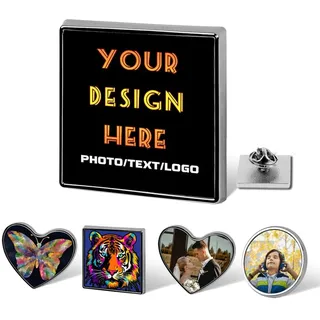 ZYHJJ Personalisieren Sie Pin-Abzeichen,Maßgeschneiderte Button-Pins, Individuelle Anstecknadeln Mit Ihrem Eigenen Bild, Text, Logo, Foto-Buttons, Kleidung, Dekoration, DIY-Geschenk