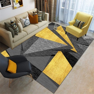 Teppich Kinderzimmer gelb Teppich Salon Salon gelb chaotisch geometrischen Muster haltbaren Teppich Tisch rutschfest Teppich 120 x 160 cm Kinderteppich Jungen 3ft 11.2''X5ft 3''