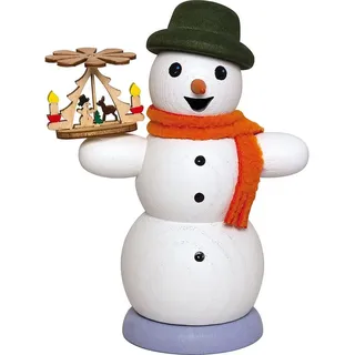 Drechslerei Kuhnert Räuchermännchen Schneemann 13 cm mehrfarbig