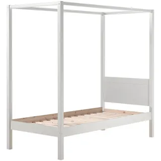 58 aufm Kessel HIMMELBETT Kathie 208x191x98 aus Massivholz in Weiß