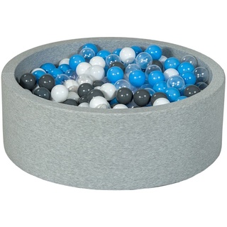 Bällebad Playground + 450 Bälle weiß, transparent, grau, hellblau