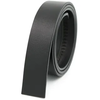 Herren-Gürtel aus Rindsleder ohne Schnalle, 3,5 cm breit, echter Genvine-Ledergürtel ohne automatischen Schnallenriemen, Designer-Gürtel for Herren (Size : 130cm, Color : Black)