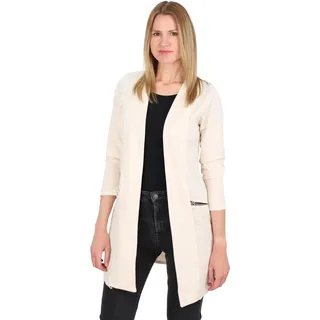 Malito - Damen Langarm Casual Blazer - offener eleganter Stretch-Blazer - weich & figurumspielend - Business Longblazer 6041 - (Creme L) - L