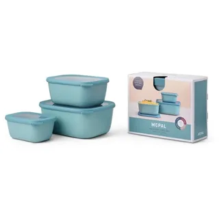 Set Multischüssel Cirqula rechteckig hoch 3-teilig (750+1500+3000 ml) - Nordic green - Grün
