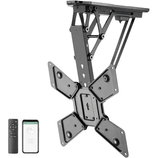My Wall myWall Smart Home Deckenhalterung für Fernseher 23 55 Zoll (58-140 cm bis 35 kg, mit Funk-Fernbedienung, Smart Home Funktion, motorisiert