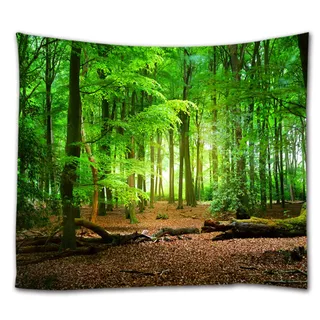 goodbath Wald Wandteppich, Naturwaldbaum Wandbehang für Schlafzimmer Wohnzimmer Wohnheim Heimdekoration,230 x 180 cm