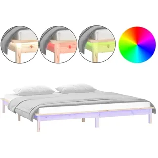 vidaXL Massivholzbett 120 x 190 cm Braun