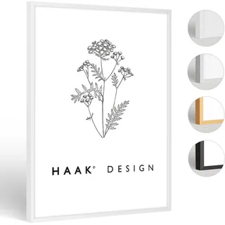 Haak HaakDesign schmaler Bilderrahmen Alena Aluminium Alubilderrahmen 50 x 75 cm Weiß Fotorahmen, Geschenkidee