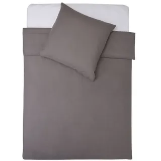 Lumaland Premium Unifarben Grau 155 x 220 cm + 80 x 80 cm