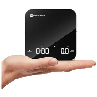 Maestri House Küchenwaage Mini-Kaffeewaage mit Timer, USB-C-wiederaufladbare Espressowaage, (USB-C-wiederaufladbare Espressowaage tragbare digitale Küchenwaage), 2 kg/0,1 g grau|schwarz|silberfarben