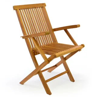 VCM Gartenstuhl VCM Hochlehner Klappstuhl 57 x 57 x 108 cm braun