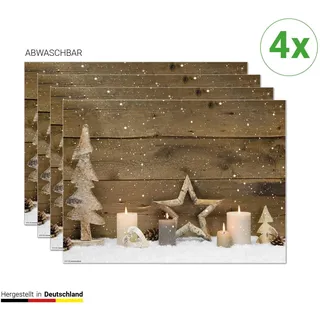 coveryourdesk CoverYourDesk, Tischset, Tischset Weihnachtliches Arrangement aus Holz-