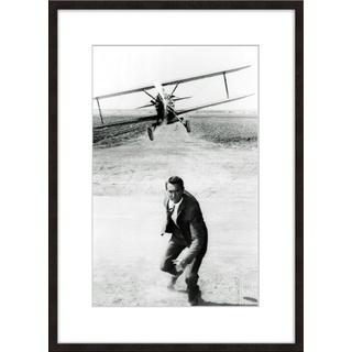 artissimo Bild mit Rahmen Bild gerahmt 51x71cm / schwarz-weiß Poster mit Rahmen / Cary Grant, Film-Star: Cary Grant schwarz