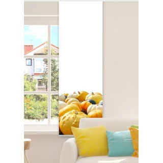 Schiebegardine Kürbiszeit Flächenvorhang für kleine Fenster 180 cm hoch - B-line, gardinen-for-life weiß