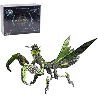 Glimetal 3D Metall Puzzle Mechanische Gottesanbeterin Kit, 1000 Teile Steampunk Insekt Metall Modellbausatz Adventskalender 2024 für Erwachsene Kinder Geschenk Ornamente-Grün