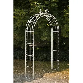 CLP Rosenbogen, Weiß, Weiß, Metall, 148x260x34.5 cm, Gartenzubehör, Gartendeko