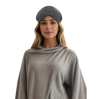 Prettystern 100% Kaschmir 2-lagig Augen Schlafmaske Nachtmaske Weich Hautfreundlich Augen-Maske Damen Herren Unisex - Grau
