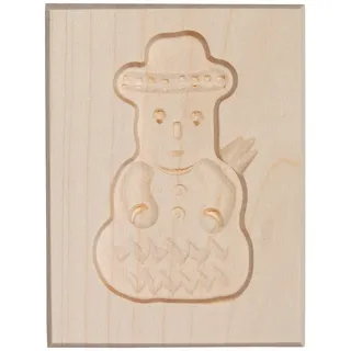 Hofmeister Holzwaren Spekulatius-Form, 100% Made in Germany, plastikfrei backen, Motiv Schneemann, Springerle-Formen für Kekse mit Motiv, Plätzchen-Ausstecher, Holz-Model-Backform, 8cm, aus Holz, 11113