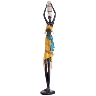 GILDE große Moderne Dekofigur Skulptur Afrikanerin XXL - afrikanische Deko aus Kunstharz - Afrika Style - Höhe 89 cm