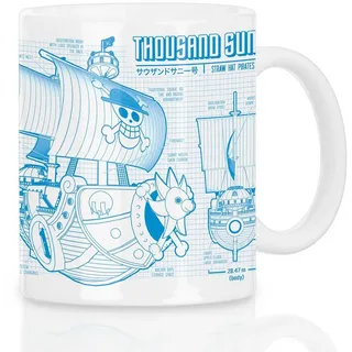 style3 Tasse, 1-tlg., Keramik, Thousand Sunny Kaffeebecher Tasse one piece ruffy strohhut piraten bunt|weiß