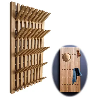 XXSC-ZC Multifunktionale Eichen-Holz-Wandhalterung Haken Kleiderständer, für Mäntel, Taschen, Schlüssel, Ketten, Entryway, Wohnzimmer-Dekoration,A