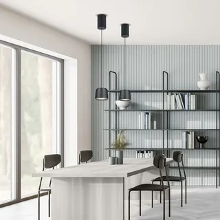 Helestra Ove 1-flg. 210 cm schwarz Aluminium, Metall, Stahl, Eisen